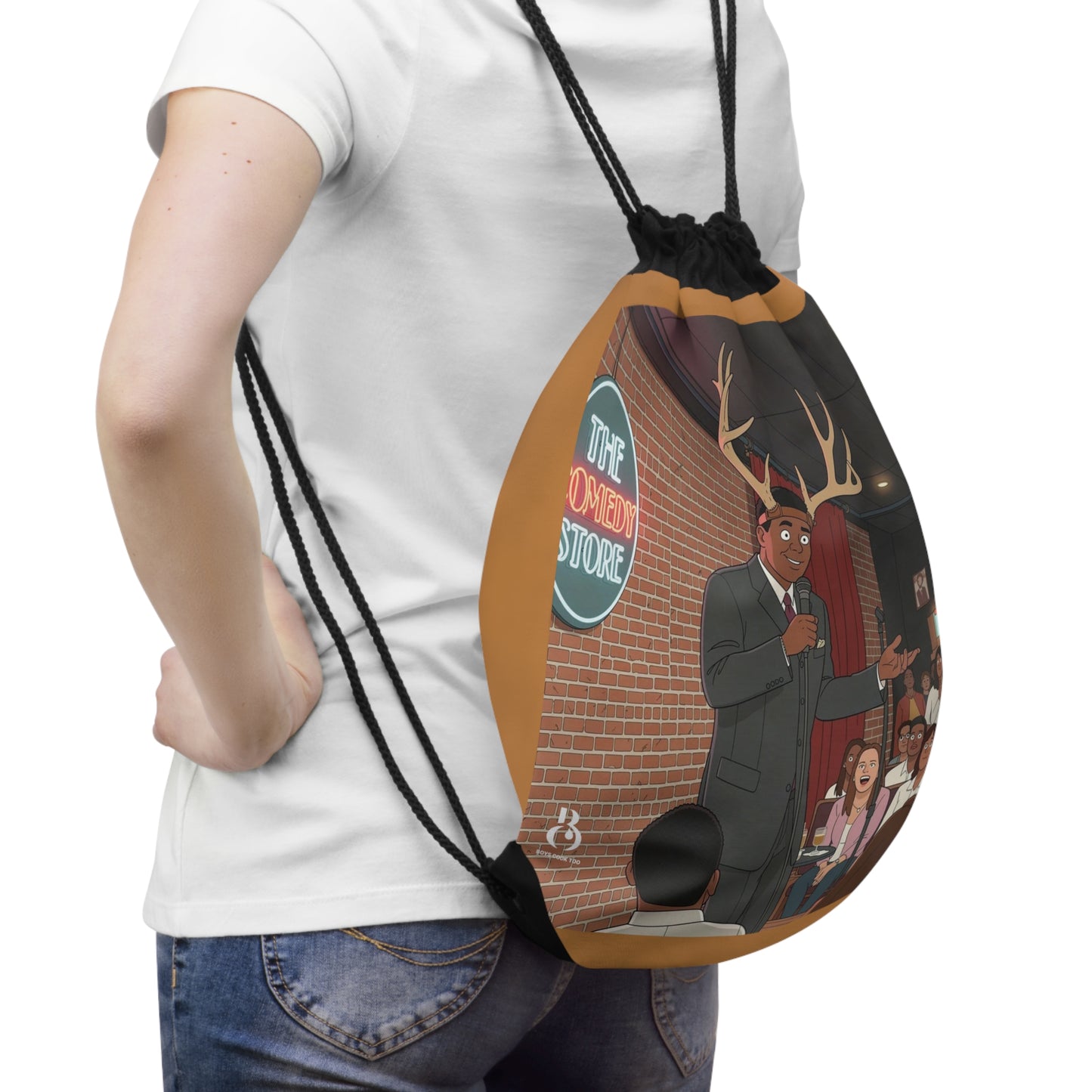 Standup Comedy Goat Drawstring Bag