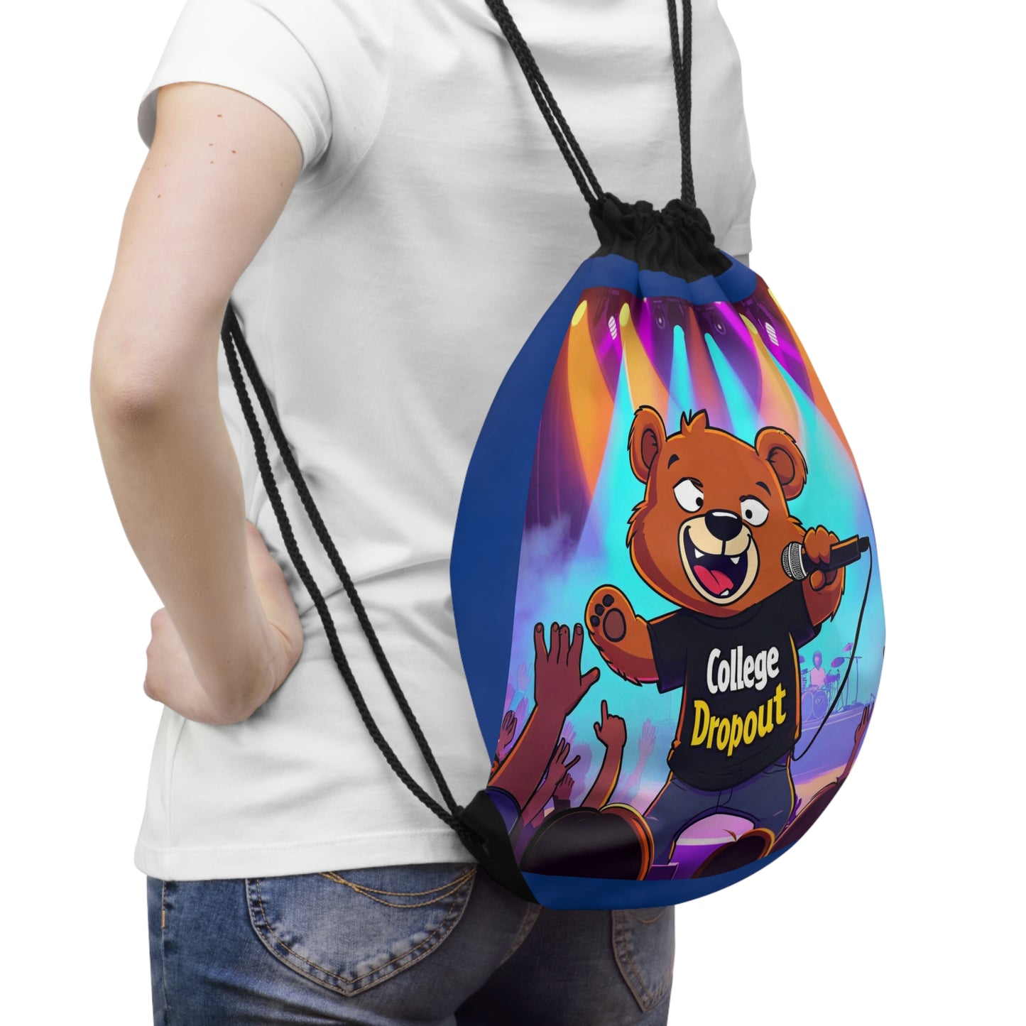 Music Producer Shrug Extremely Drawstring Bag