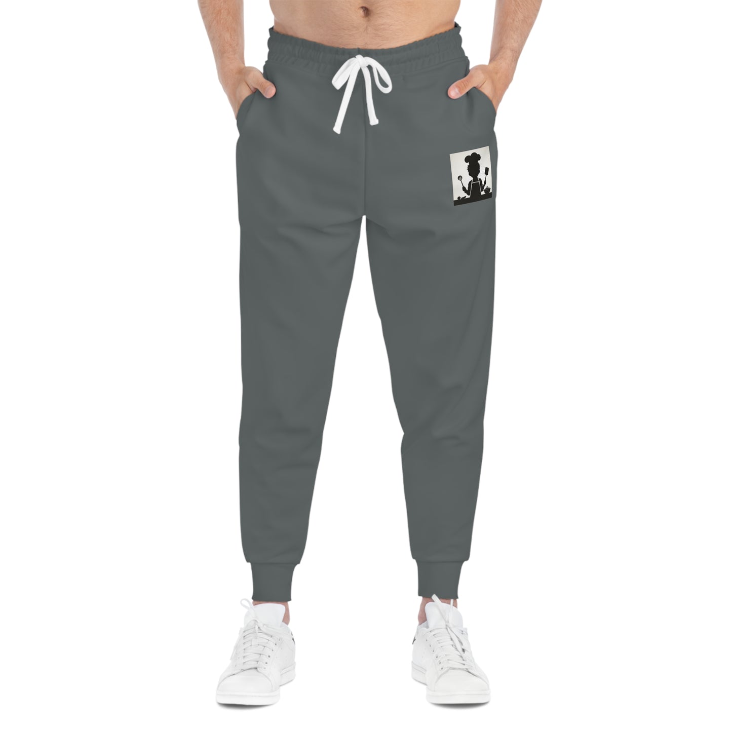 Double Layer Insert Pockets Athletic Joggers, Grey