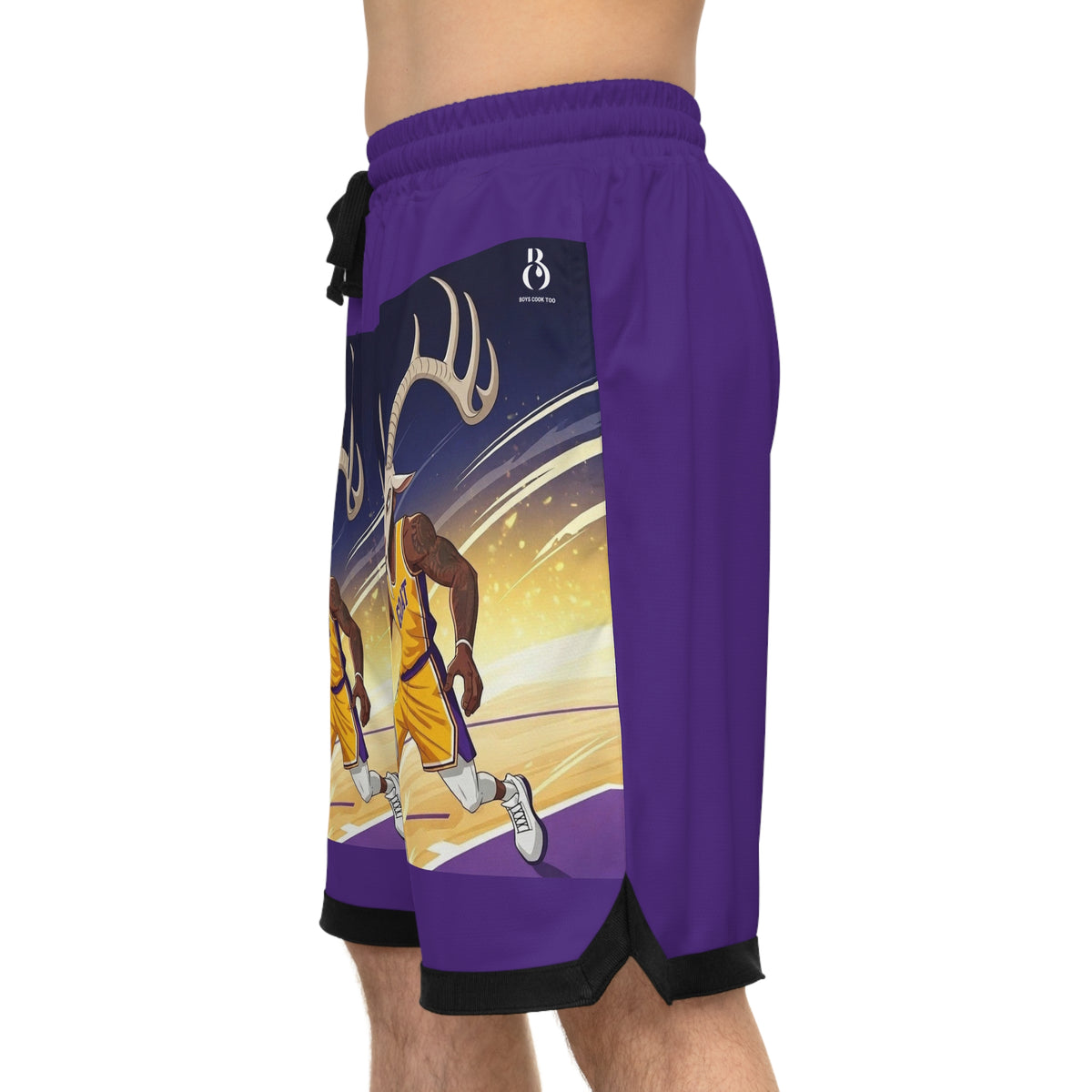 Purple & Gold Goat Basketball Shorts