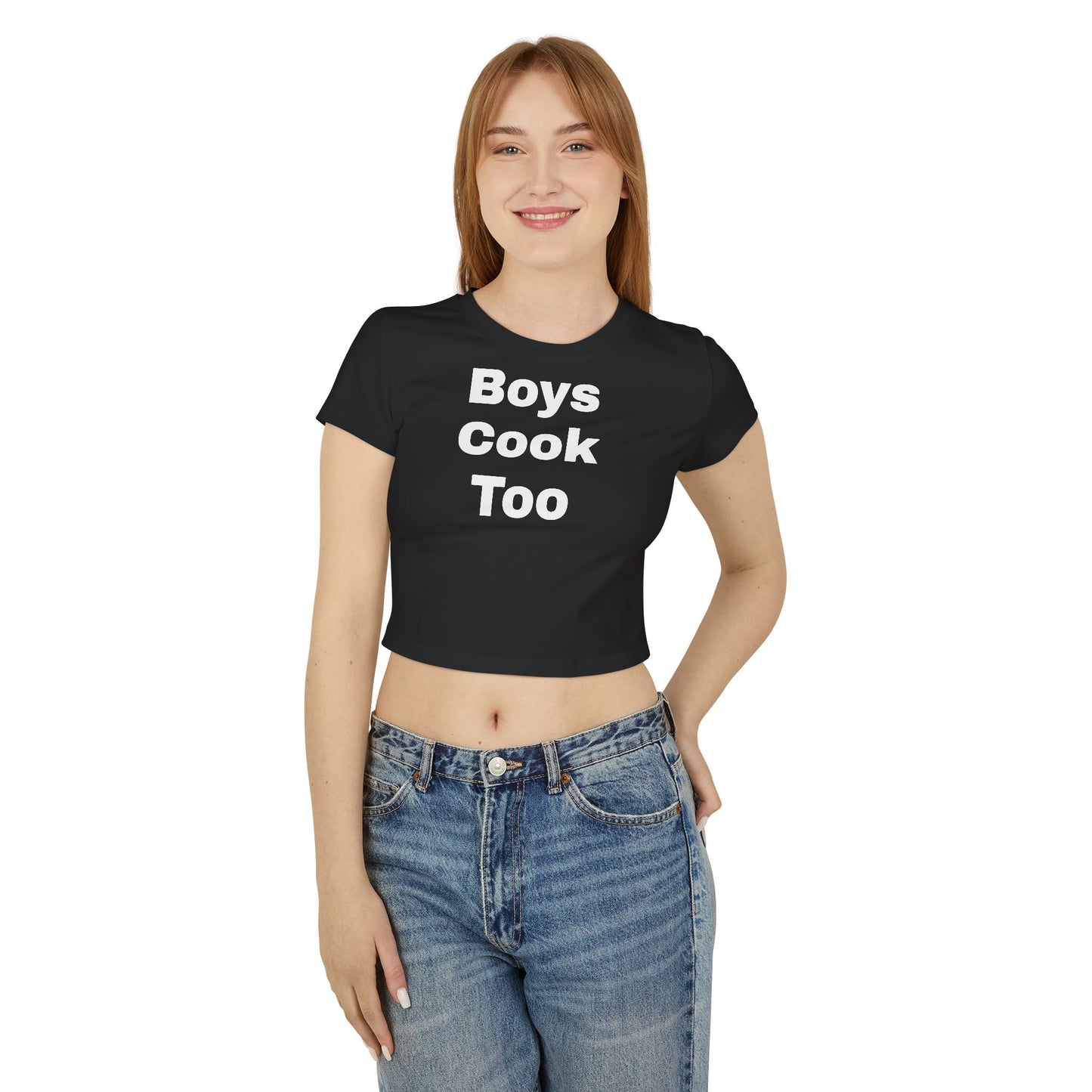 Crop Casual Tee, Perfect for Food Lovers