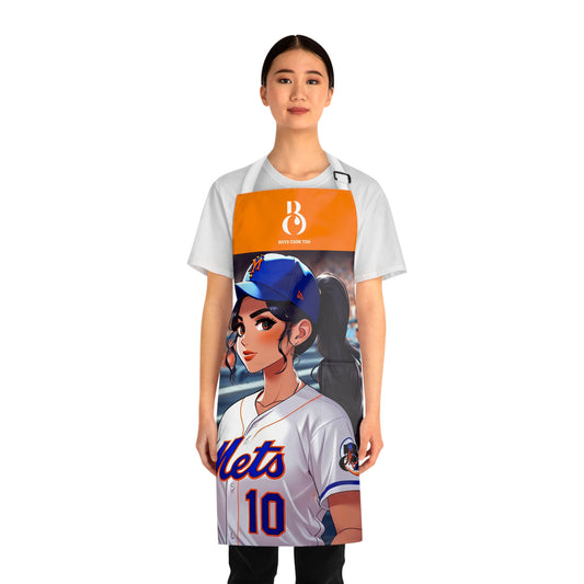 Baseball Cute Mets Girl Game Day Cooking Apron