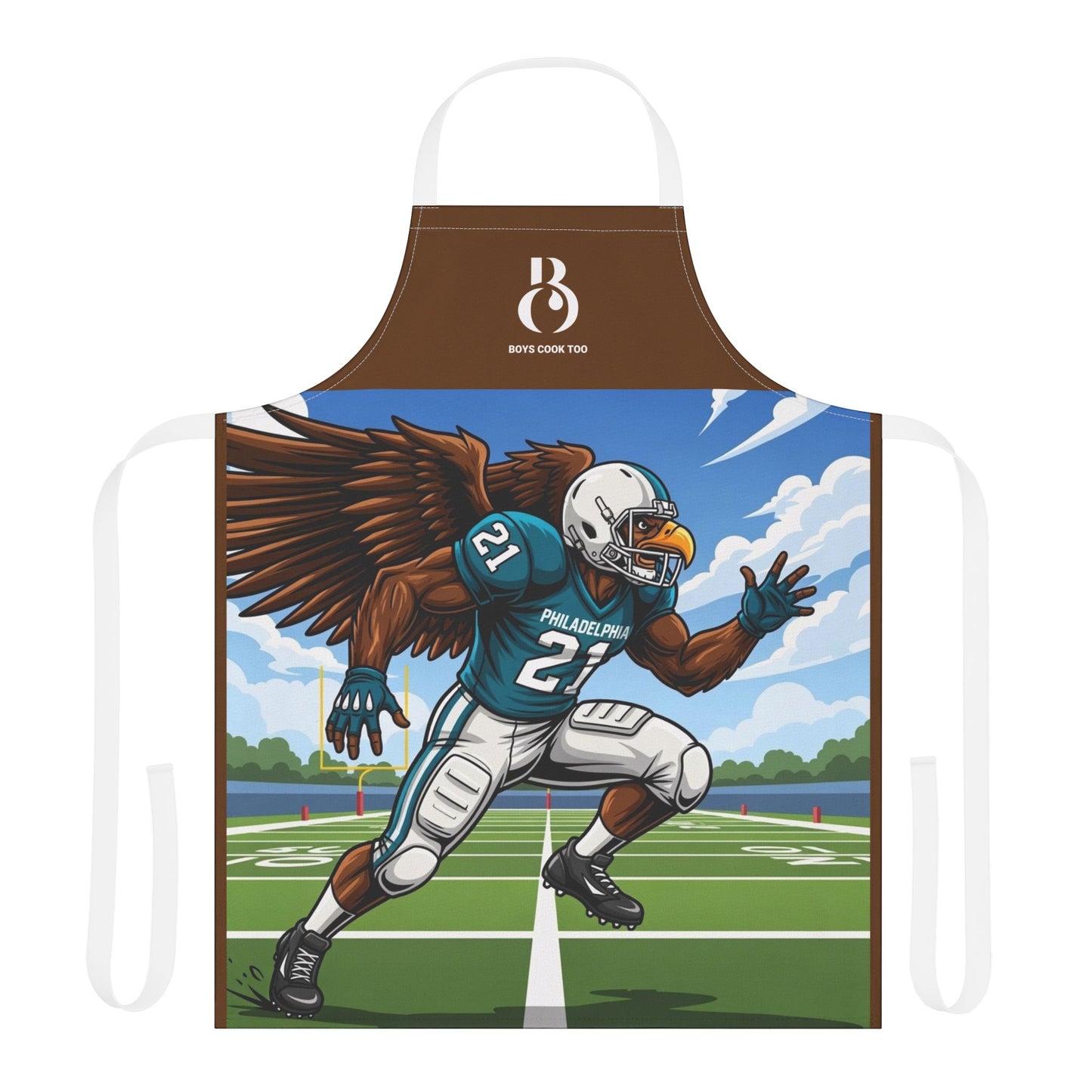 Philadelphia Flying Eagle Football Player — Athletic Cooking Apron for Fans