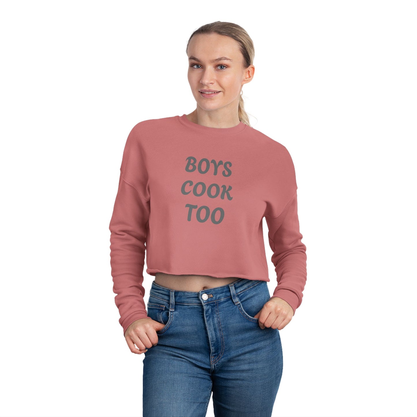 Boys Cook Too Cropped Sweatshirt - Trendy & Fun Women's Apparel