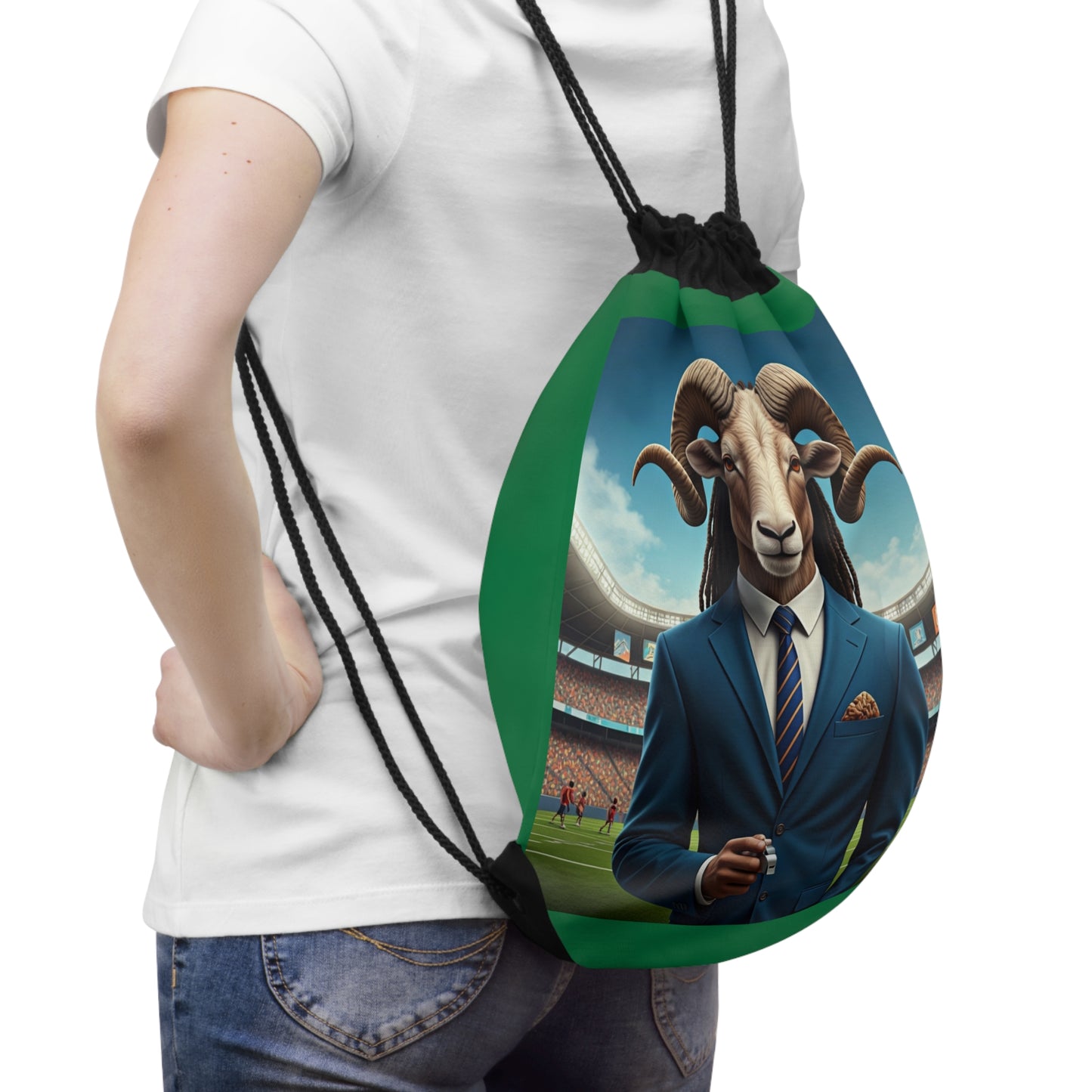 Goat Coach Drawstring Bag