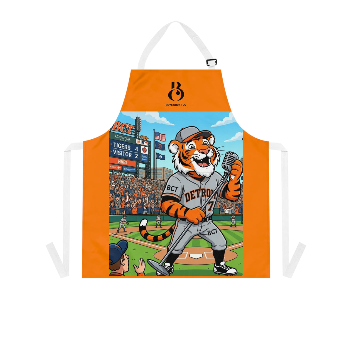 Baseball Detroit Singing Tiger Chef Apron