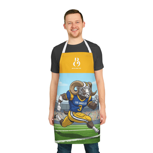 Los Angeles Retro Ram Football Apron — Chef BBQ Grill for Fans