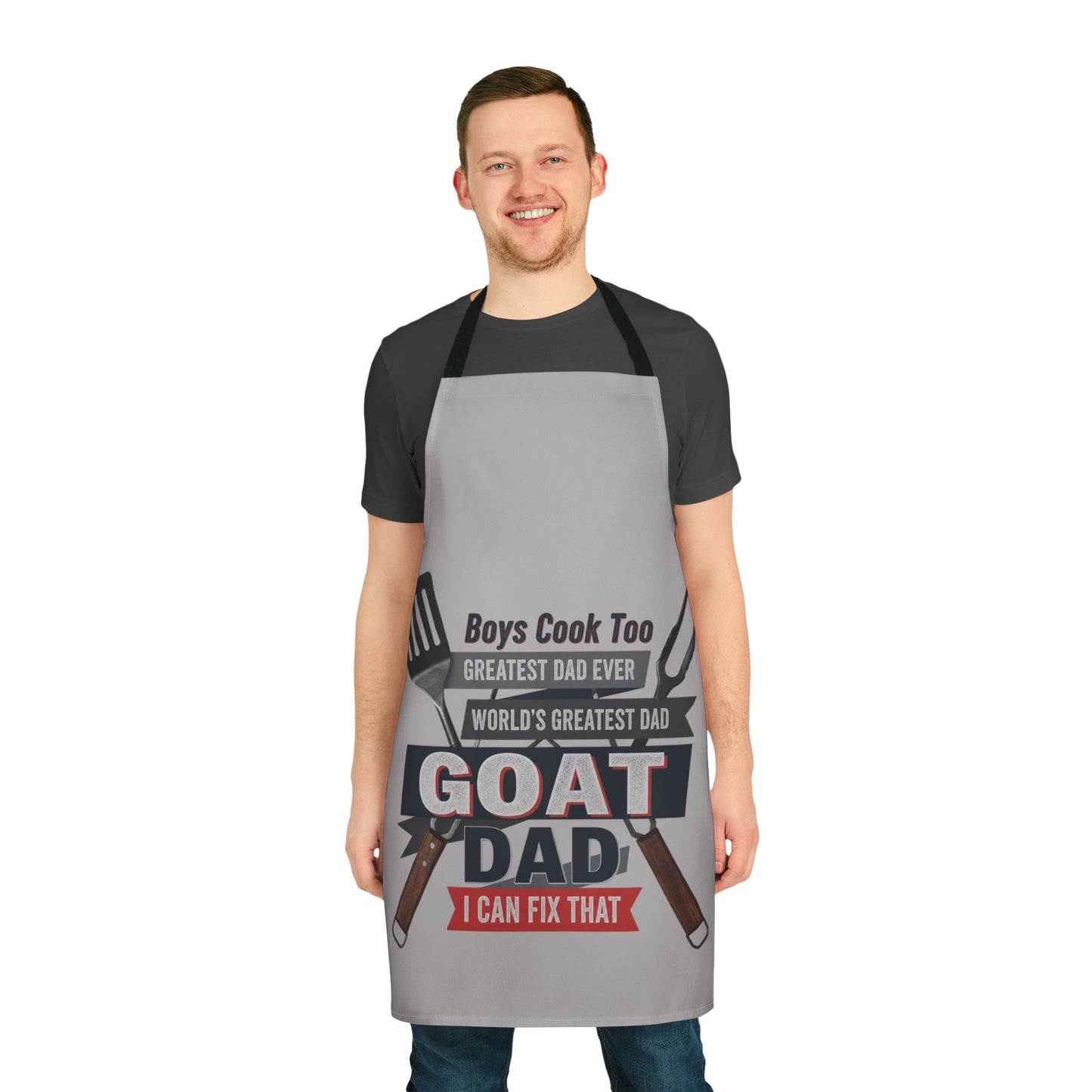 "I Can Fix That" Boys Cook Too BBQ Grill Gift Apron