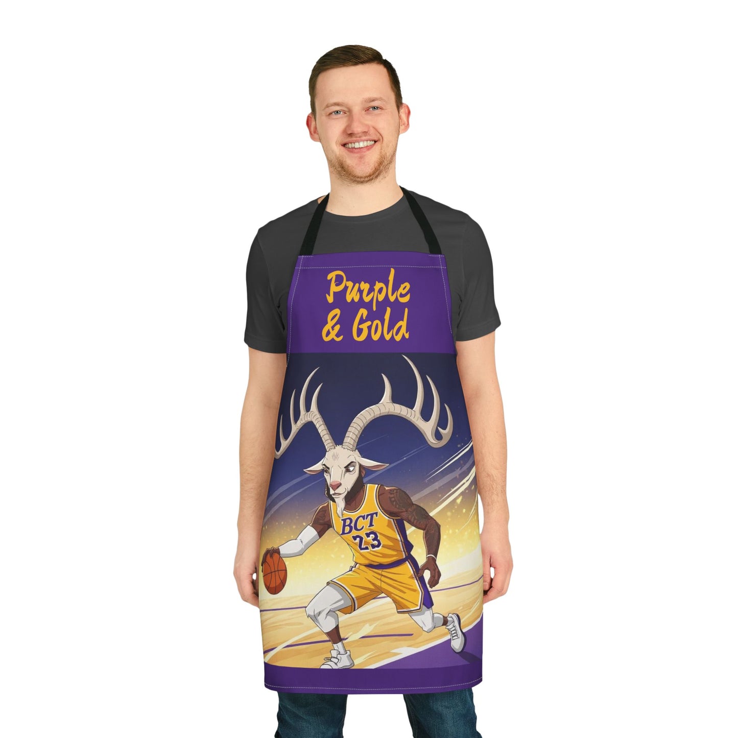 Purple & Gold Basketball Goat Apron