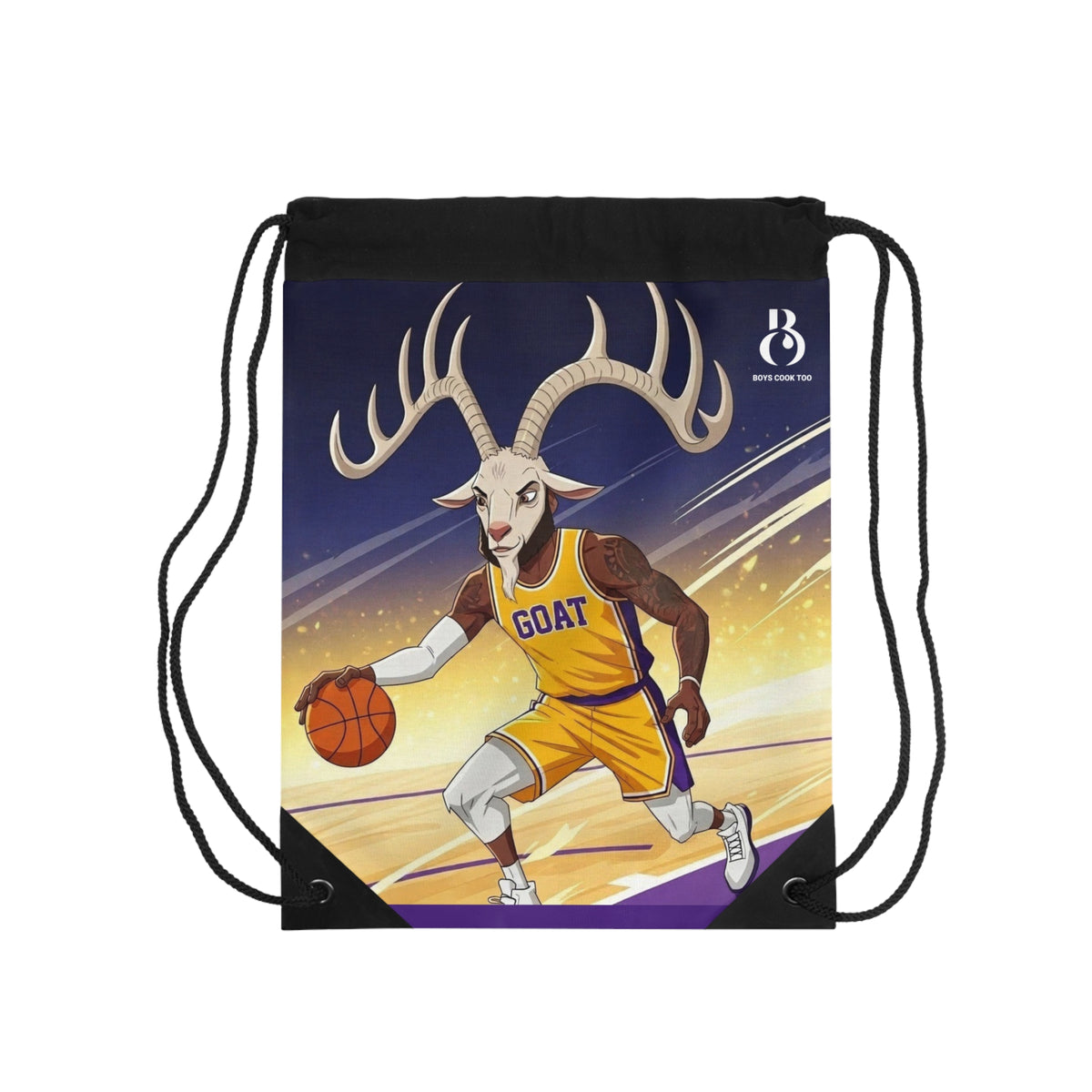 Basketball Goat Vibes Drawstring Bag