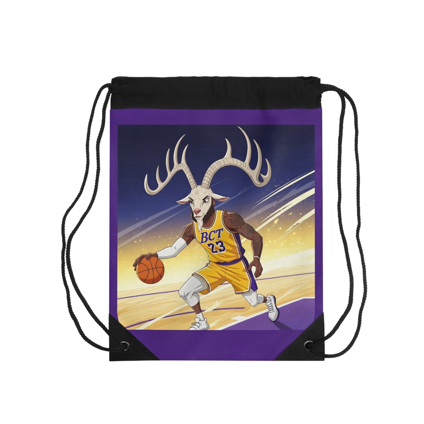 Basketball Goat Vibes Drawstring Bag