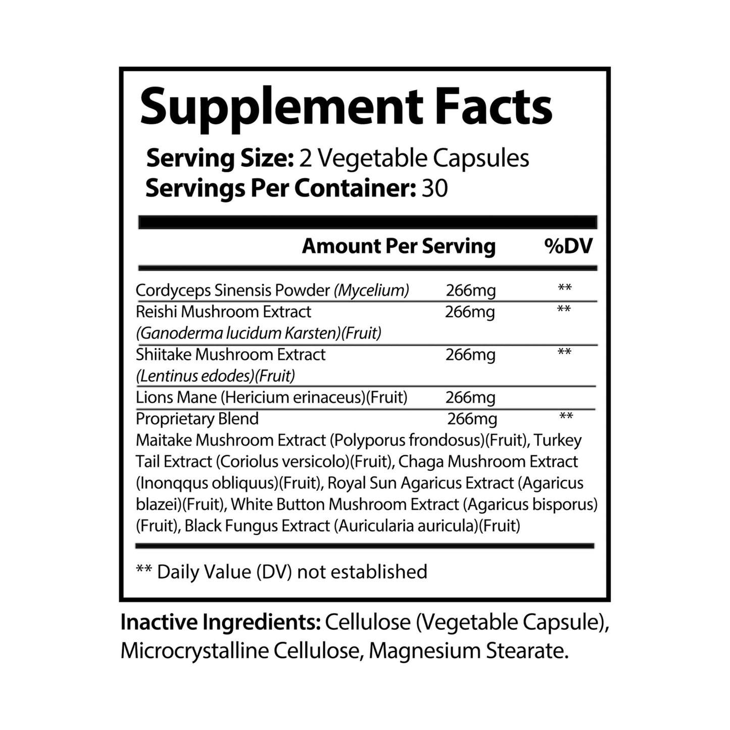 Mushroom Blend - Cordyceps Sinensis, Shiitake, and Lion's Mane