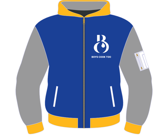 VIBRANT HOODIE BOMBER JACKET WITH ZIPPER AND SLEEVE POCKET